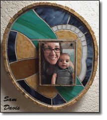 Glass mosaic piece "Jody and Leo" by Sam Davis, 2018.